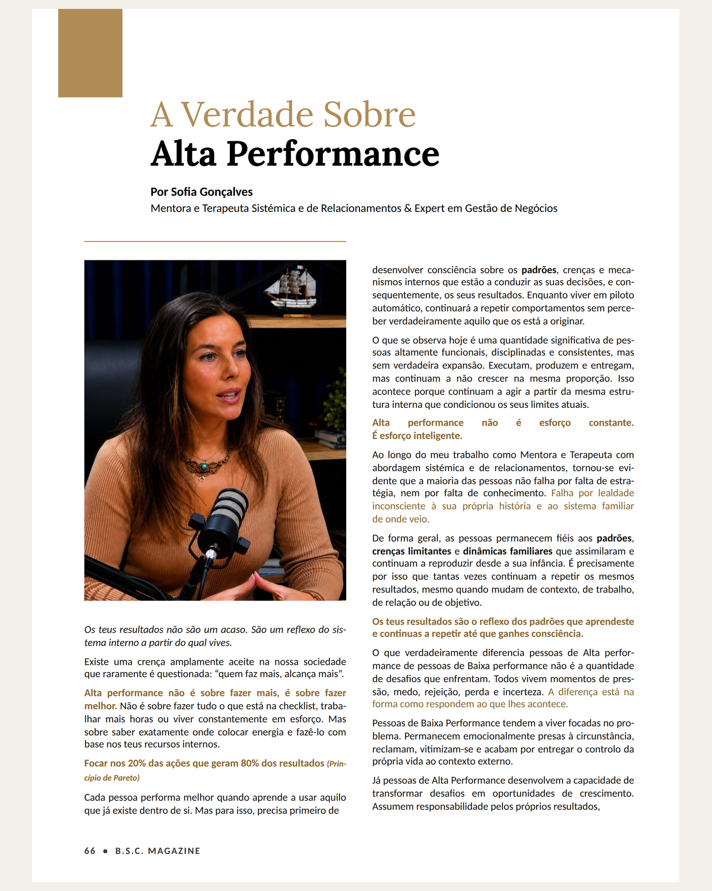 Página 66 do artigo A Verdade Sobre Alta Performance